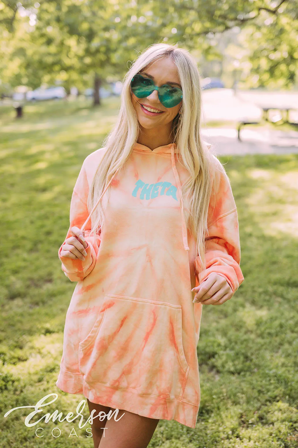 Theta PR Orange Tie Dye Hoodie