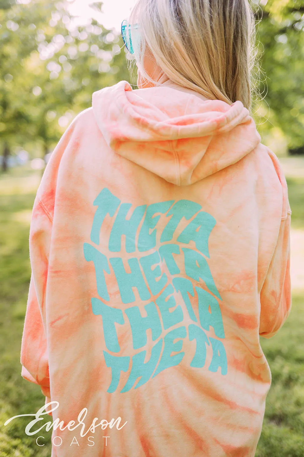 Theta PR Orange Tie Dye Hoodie