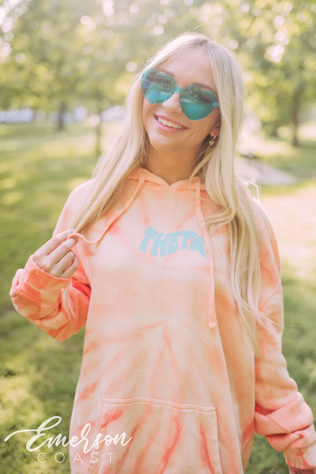 Theta PR Orange Tie Dye Hoodie