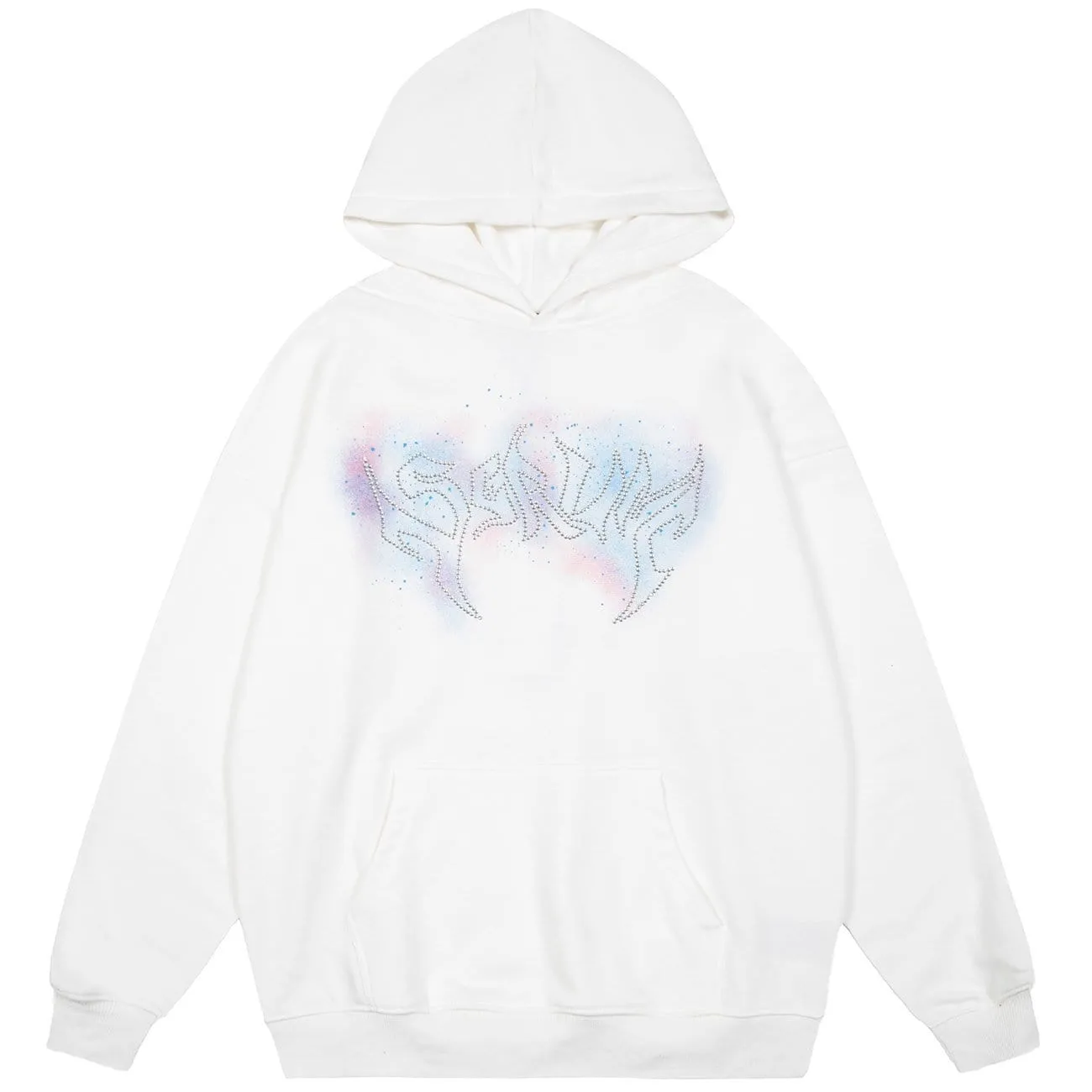 Tie Dye Letters Drill Hoodie