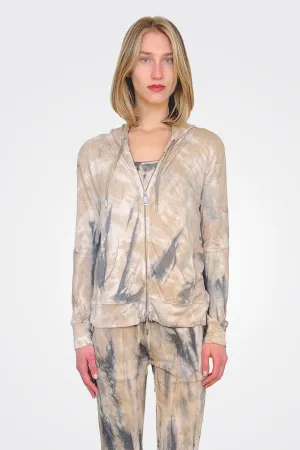 Tie Dye Zip Hoodie - Marble
