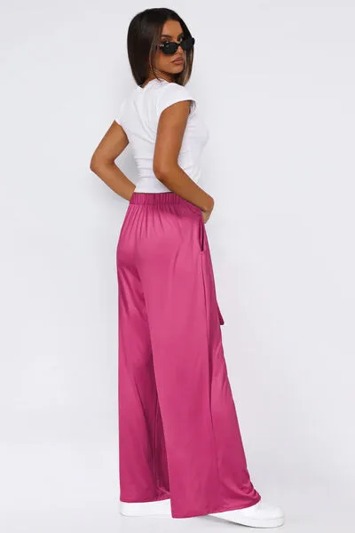 Tied Wide Leg Pants with Pockets