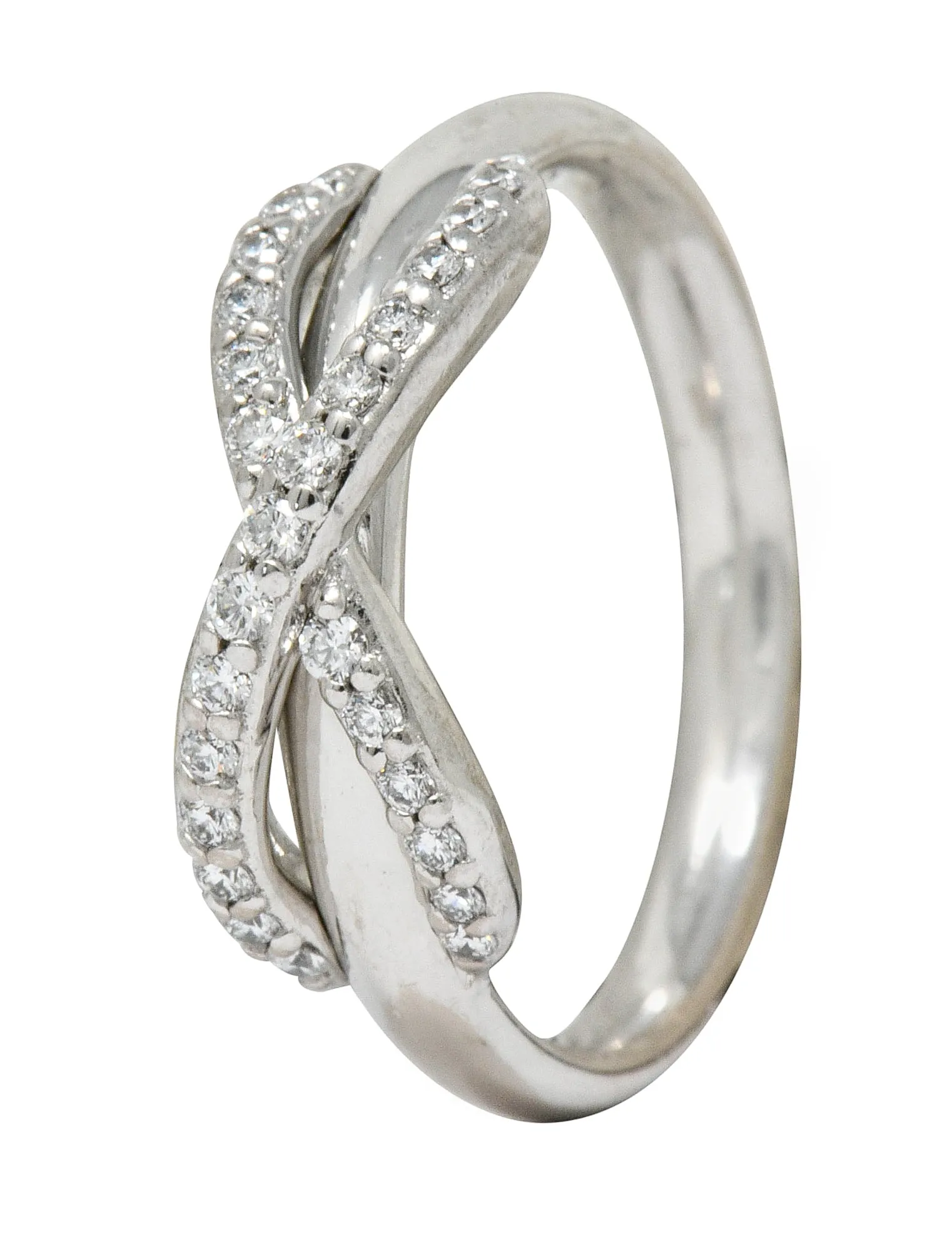 Tiffany & Co. Diamond 18 Karat White Gold Infinity Stacking Band Ring