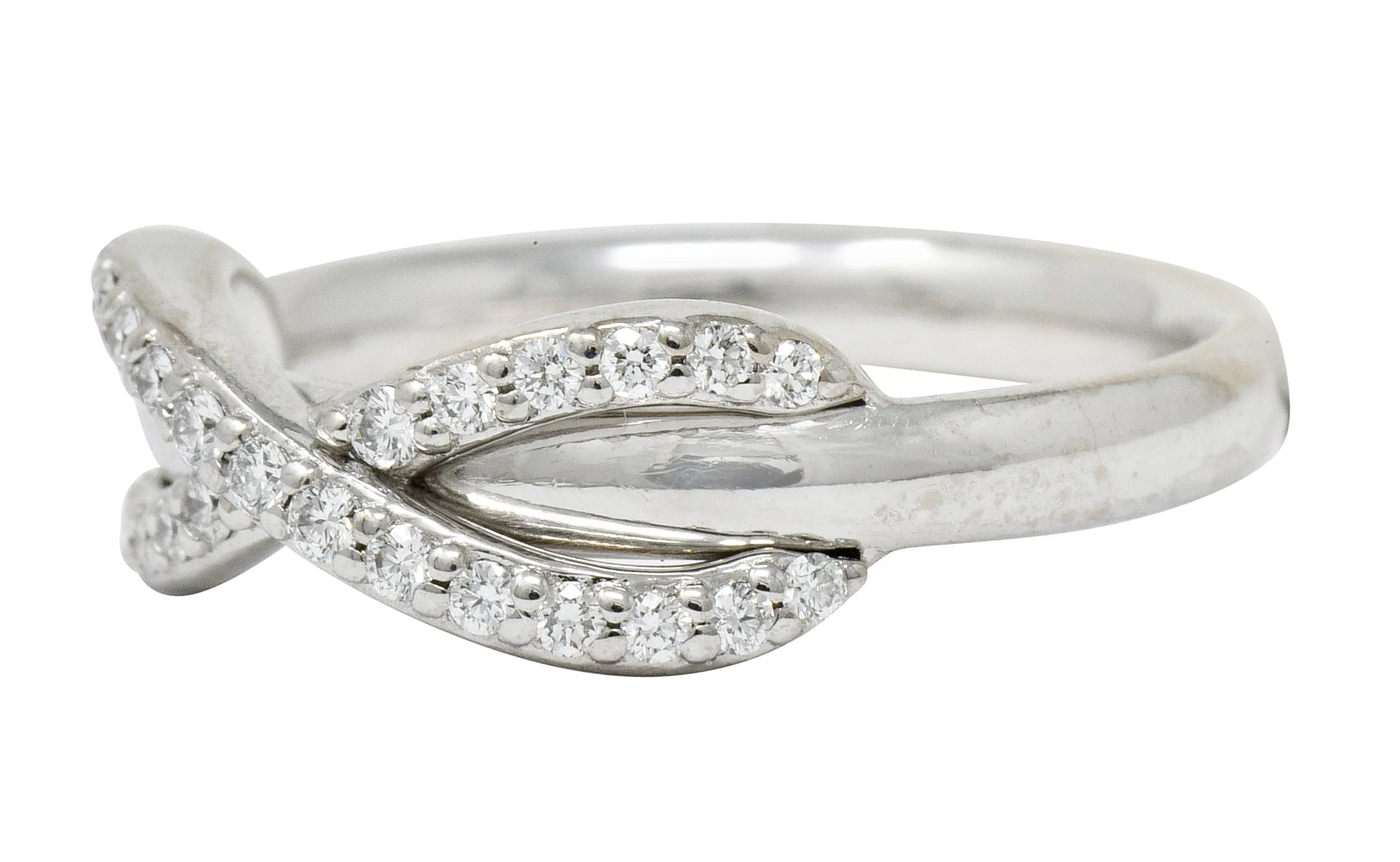 Tiffany & Co. Diamond 18 Karat White Gold Infinity Stacking Band Ring