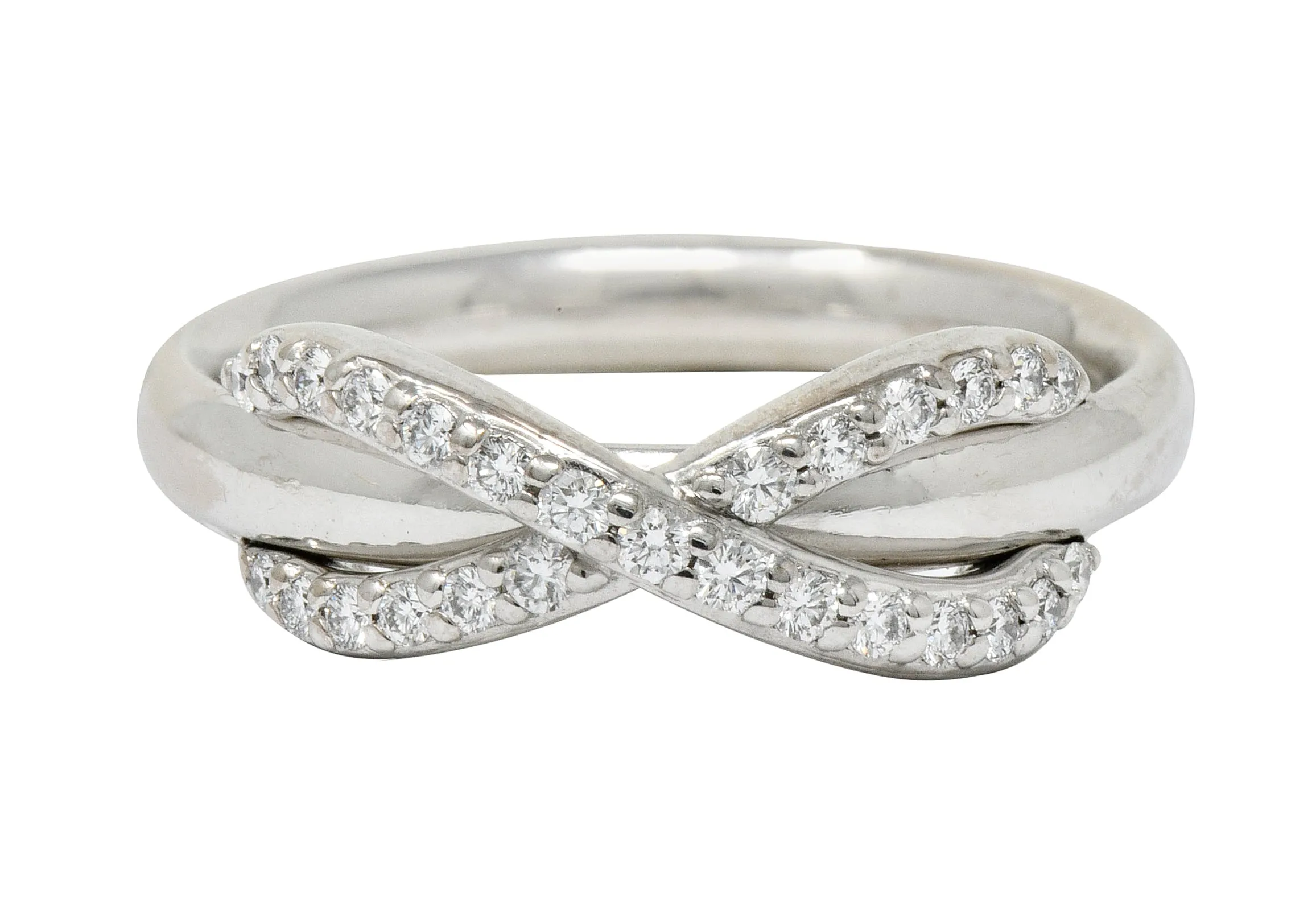 Tiffany & Co. Diamond 18 Karat White Gold Infinity Stacking Band Ring