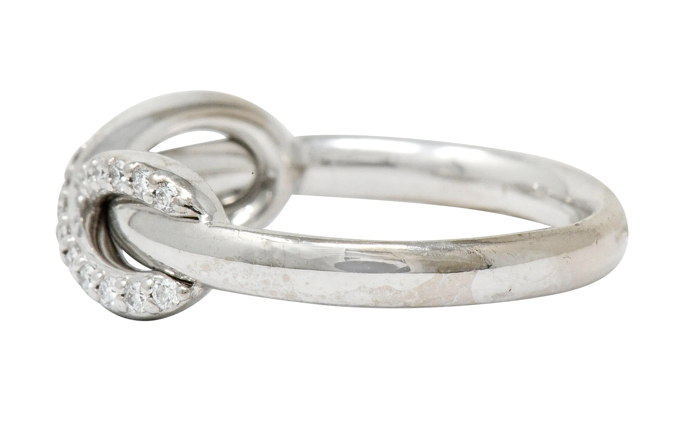 Tiffany & Co. Diamond 18 Karat White Gold Infinity Stacking Band Ring