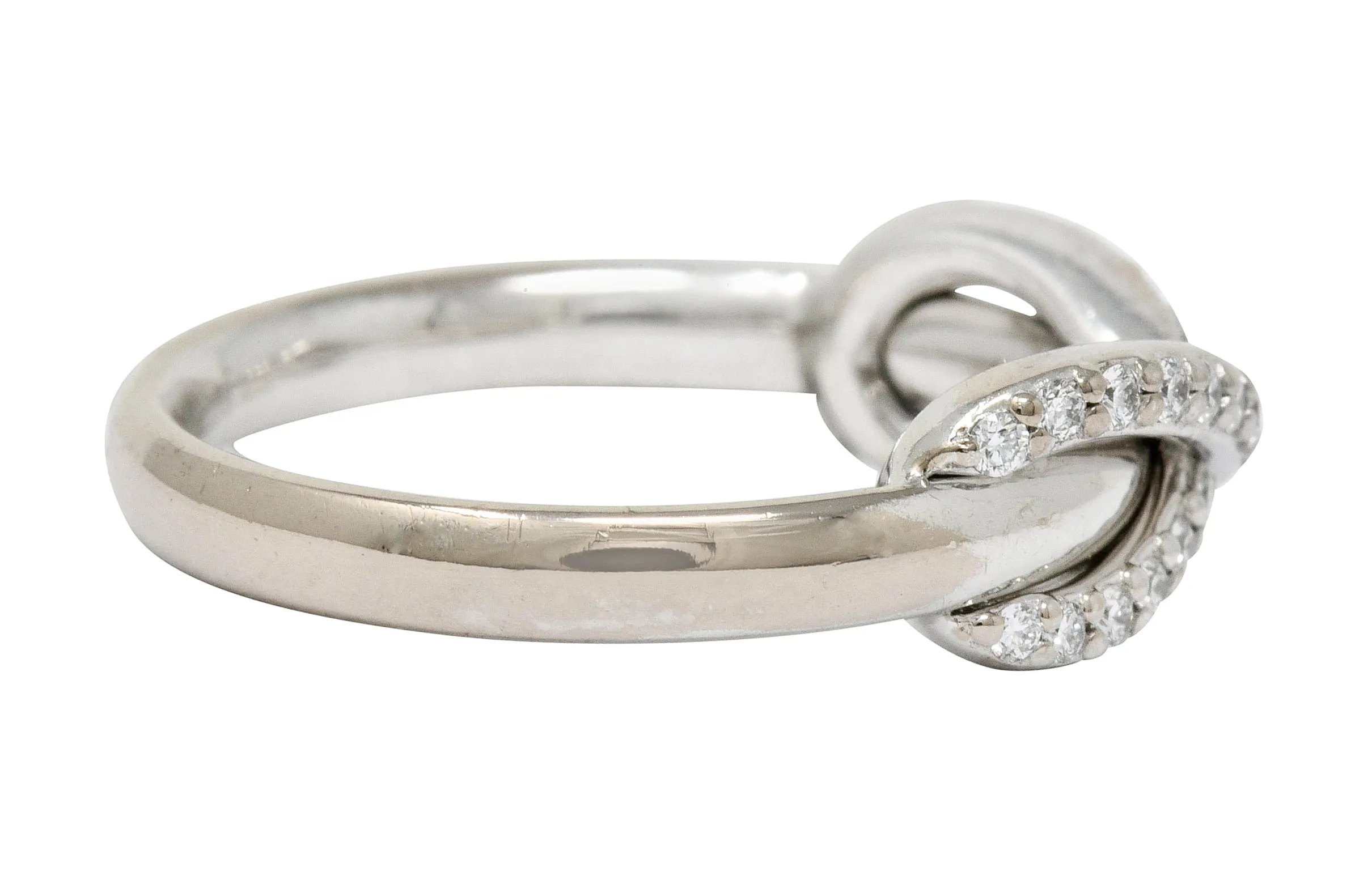 Tiffany & Co. Diamond 18 Karat White Gold Infinity Stacking Band Ring
