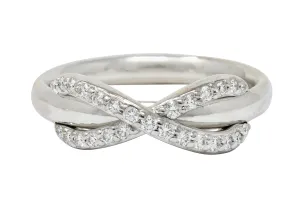 Tiffany & Co. Diamond 18 Karat White Gold Infinity Stacking Band Ring