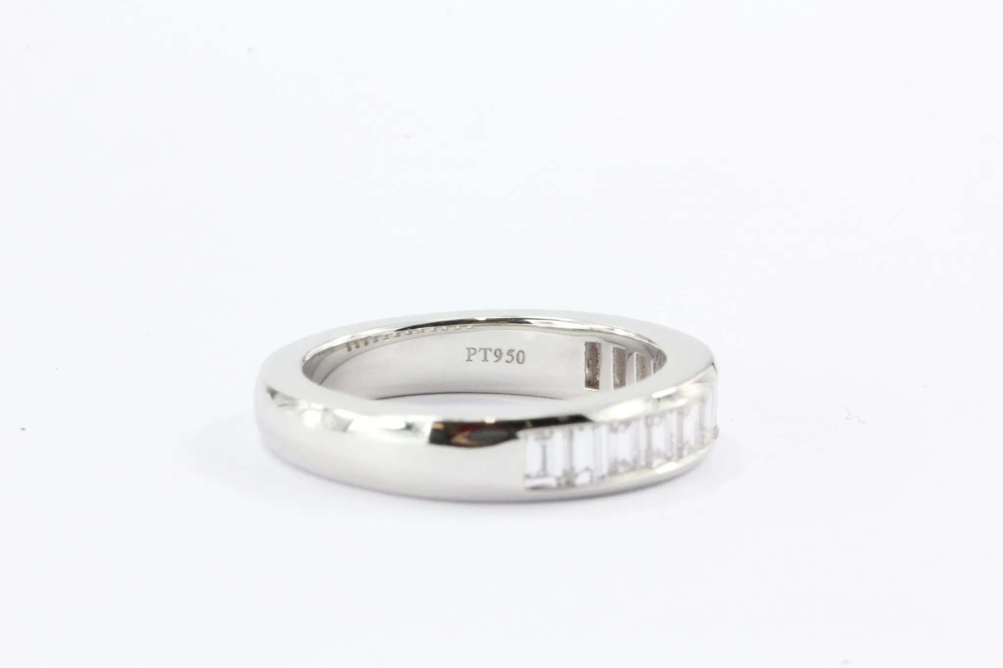 Tiffany & Co. Platinum Diamond Channel Set Half Band Ring Size 6
