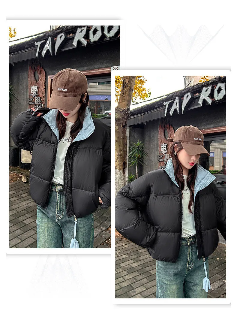 Trendy Padded Quilted Raincoat for Women in Color Block Design