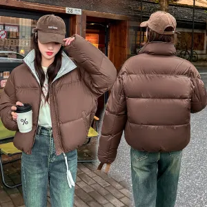 Trendy Padded Quilted Raincoat for Women in Color Block Design