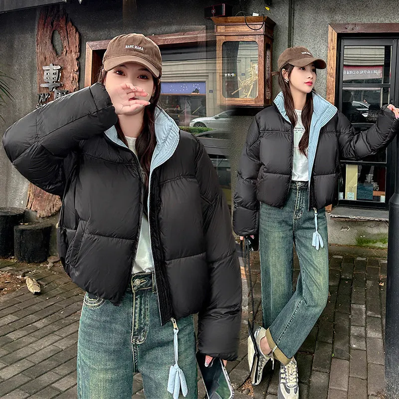 Trendy Padded Quilted Raincoat for Women in Color Block Design