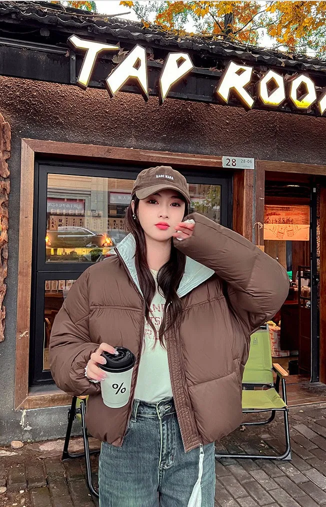 Trendy Padded Quilted Raincoat for Women in Color Block Design