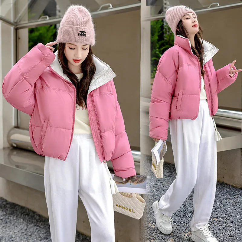 Trendy Padded Quilted Raincoat for Women in Color Block Design