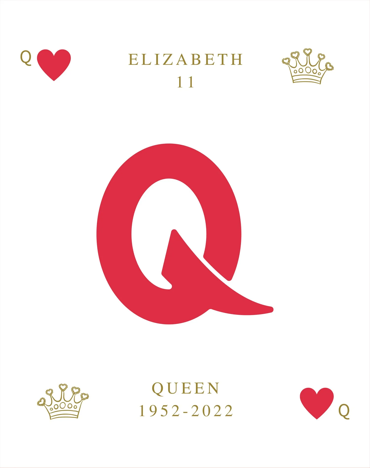 UA Queen's Platinum Jubilee Elizabeth II Heart Queen Men's T-shirt (White)