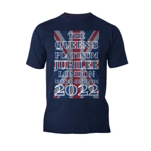 UA Queen's Platinum Jubilee London UK Flag Men's T-shirt (Navy)