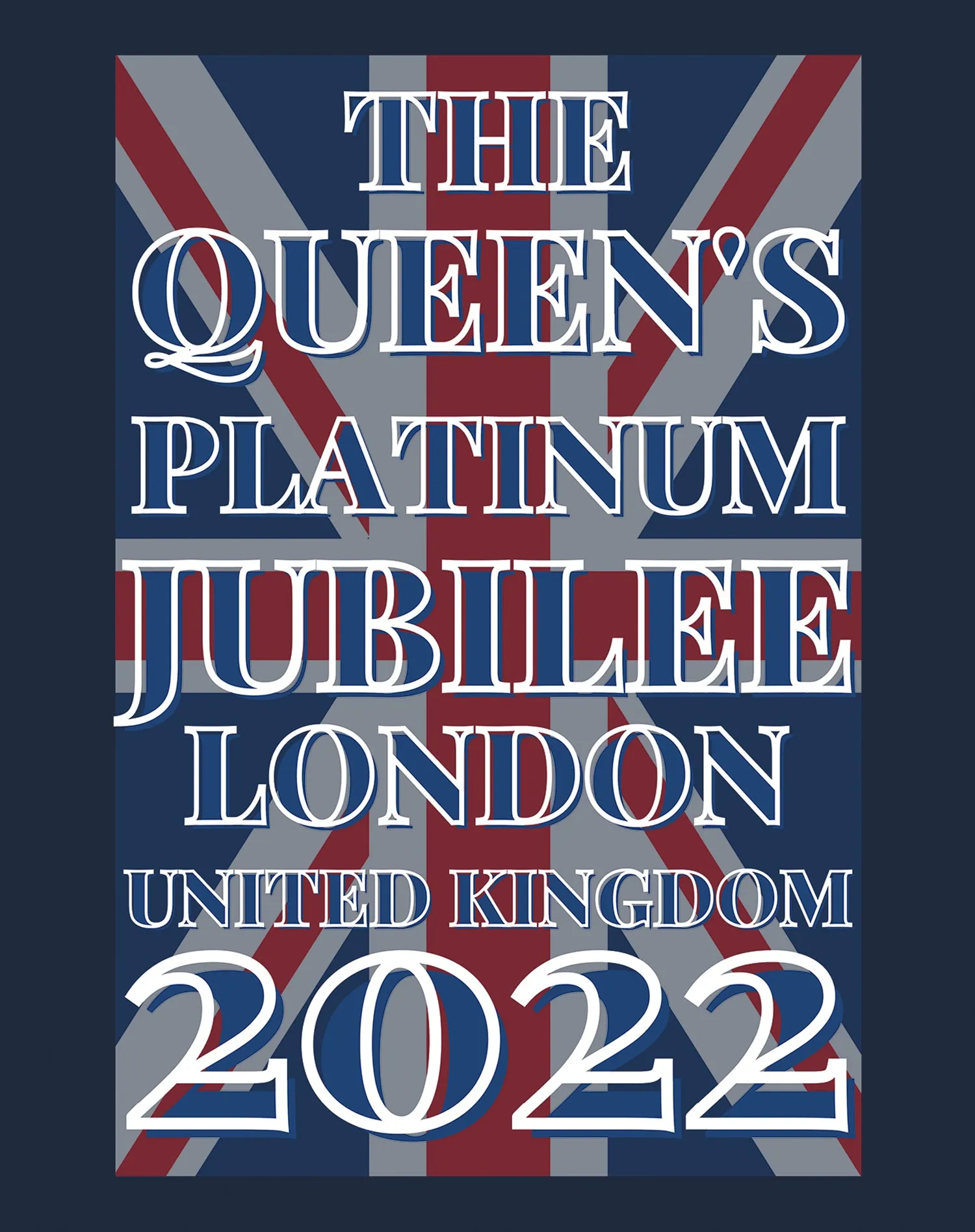 UA Queen's Platinum Jubilee London UK Flag Men's T-shirt (Navy)