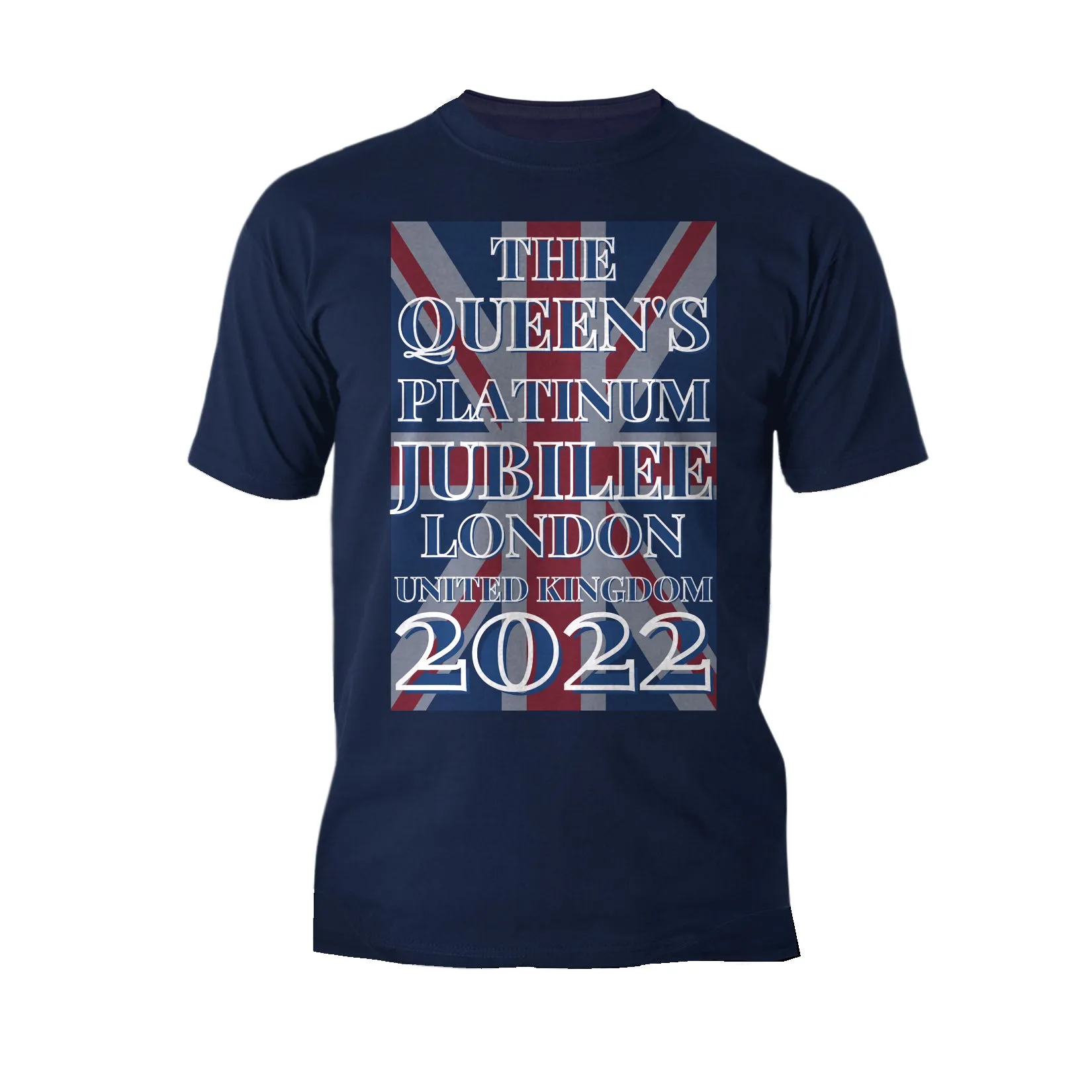 UA Queen's Platinum Jubilee London UK Flag Men's T-shirt (Navy)