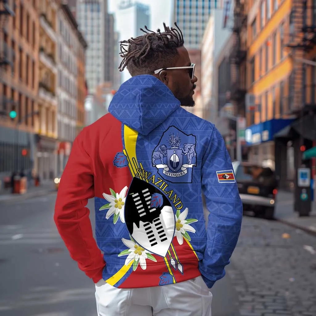 Umbuso weSwatini Zip Hoodie Nguni Shield Edelweiss Flower LT15