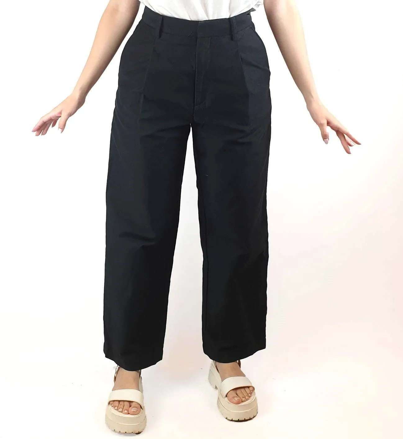 Uniqlo x Ines De La Fressange black wide leg pants size S / AU 10