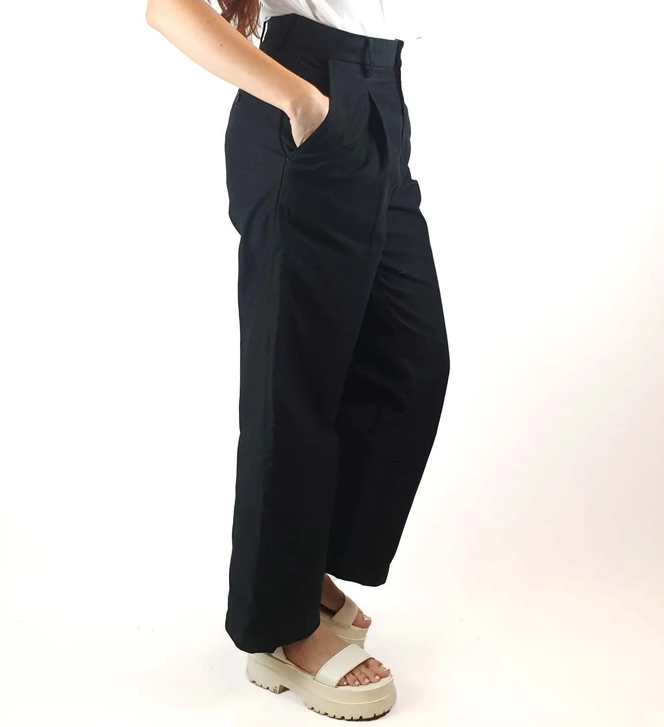 Uniqlo x Ines De La Fressange black wide leg pants size S / AU 10
