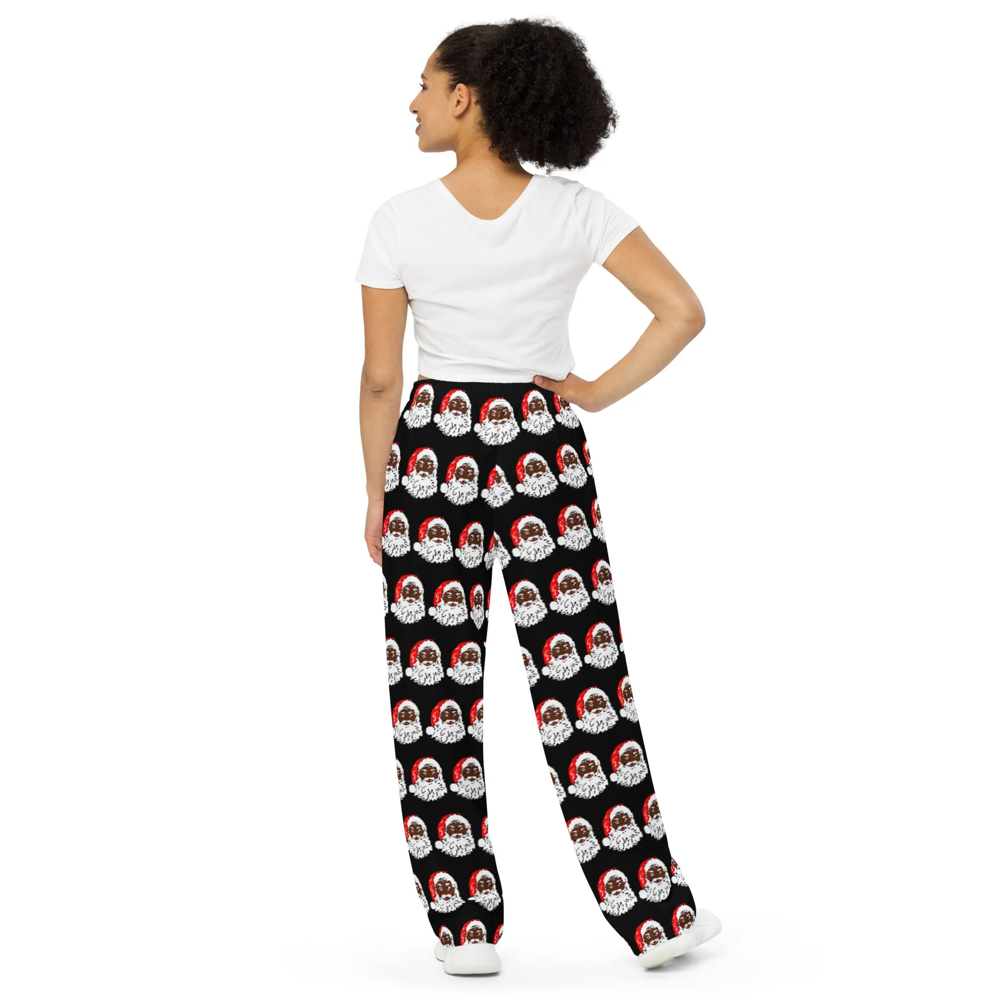 Unisex wide-leg pants African American Santa