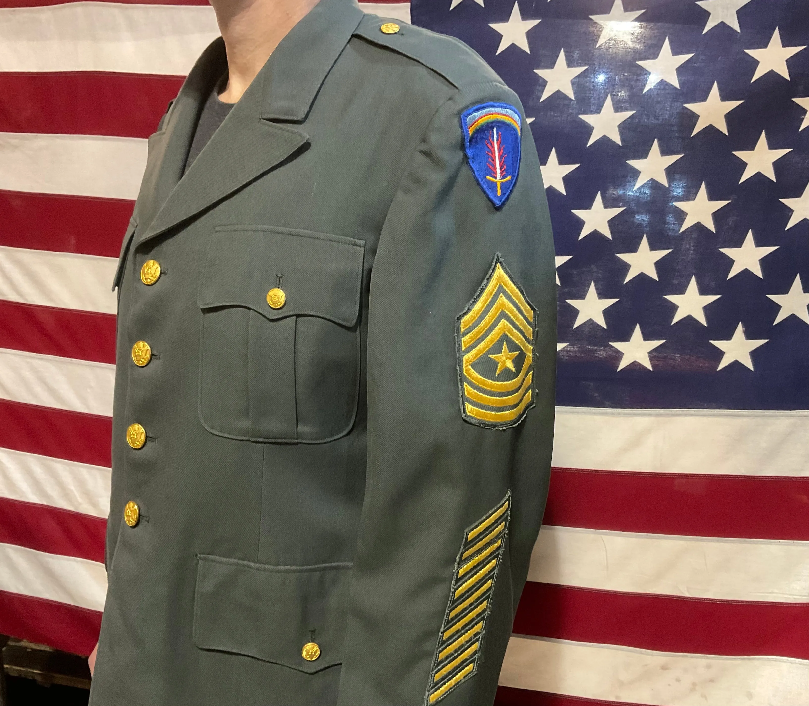 US Military Vintage Army Uniform Mens Wool Jacket by Superior Coat Co USA