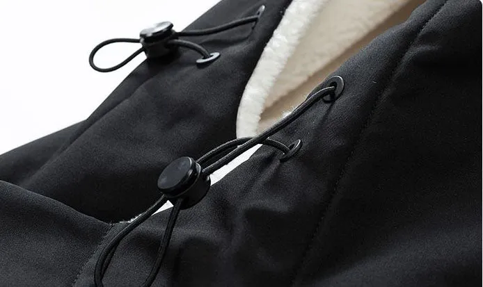 Versatile Men's Windproof Fleece Jacket with Label Detailing