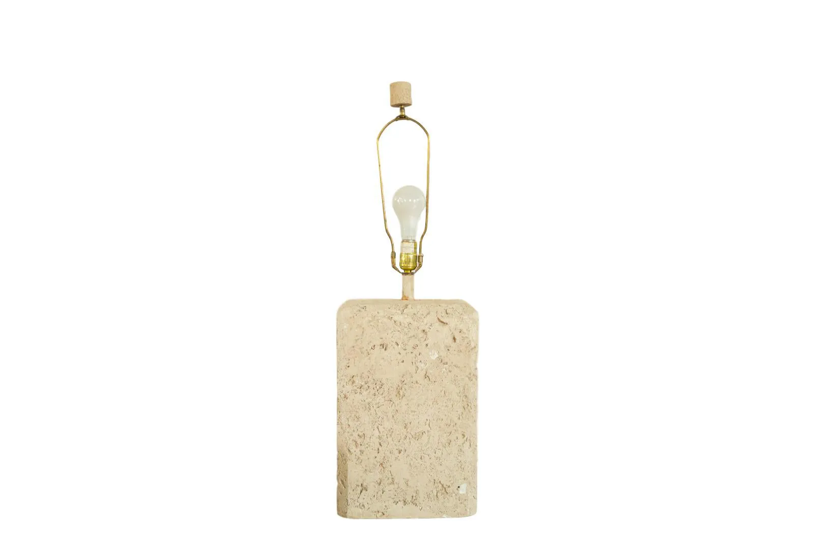 Vintage 1970s Faux Travertine Table Lamp