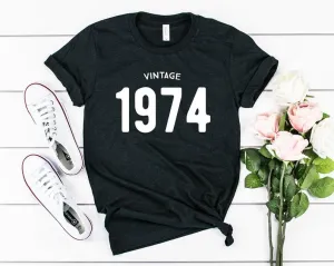 Vintage 1974 Birthday T-Shirt | 50th Birthday Party T-Shirt Cotton