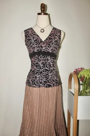 Vintage 90s Squiggle V Neck Tank (S-M)