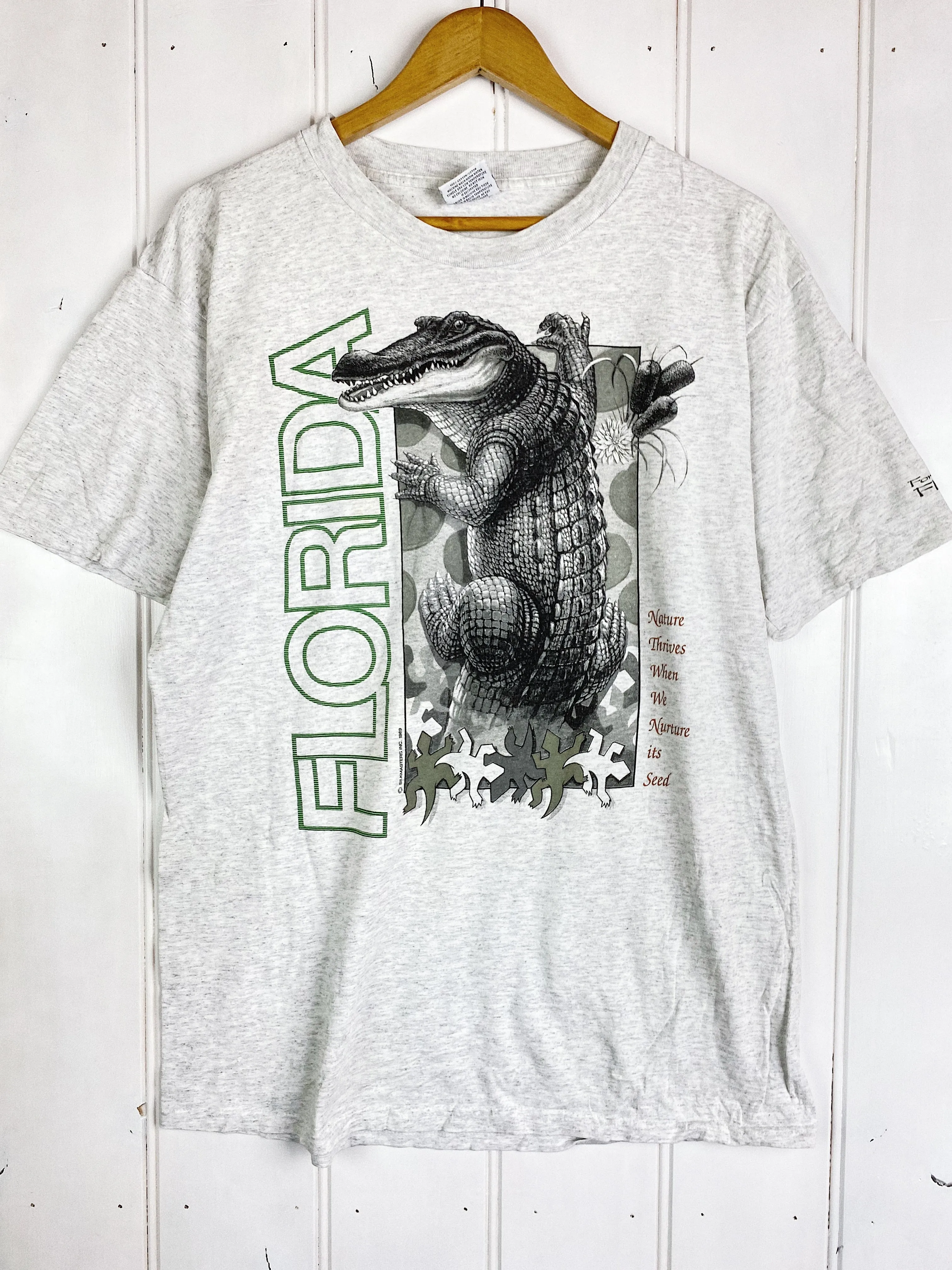 Vintage Animals - Florida Gator Grey Tee - Large