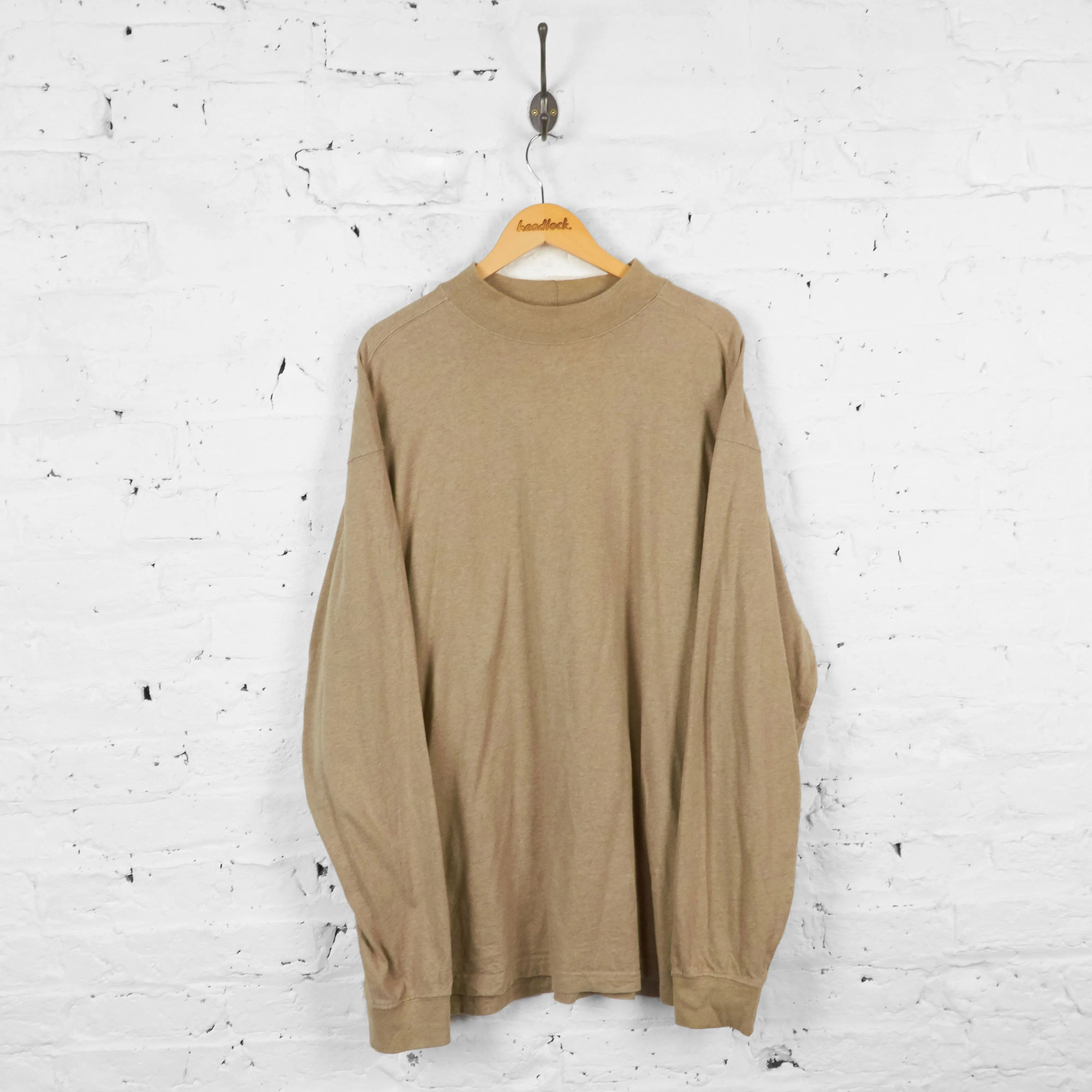 Vintage Carhartt Thick Long Sleeve T Shirt - Beige - XXL
