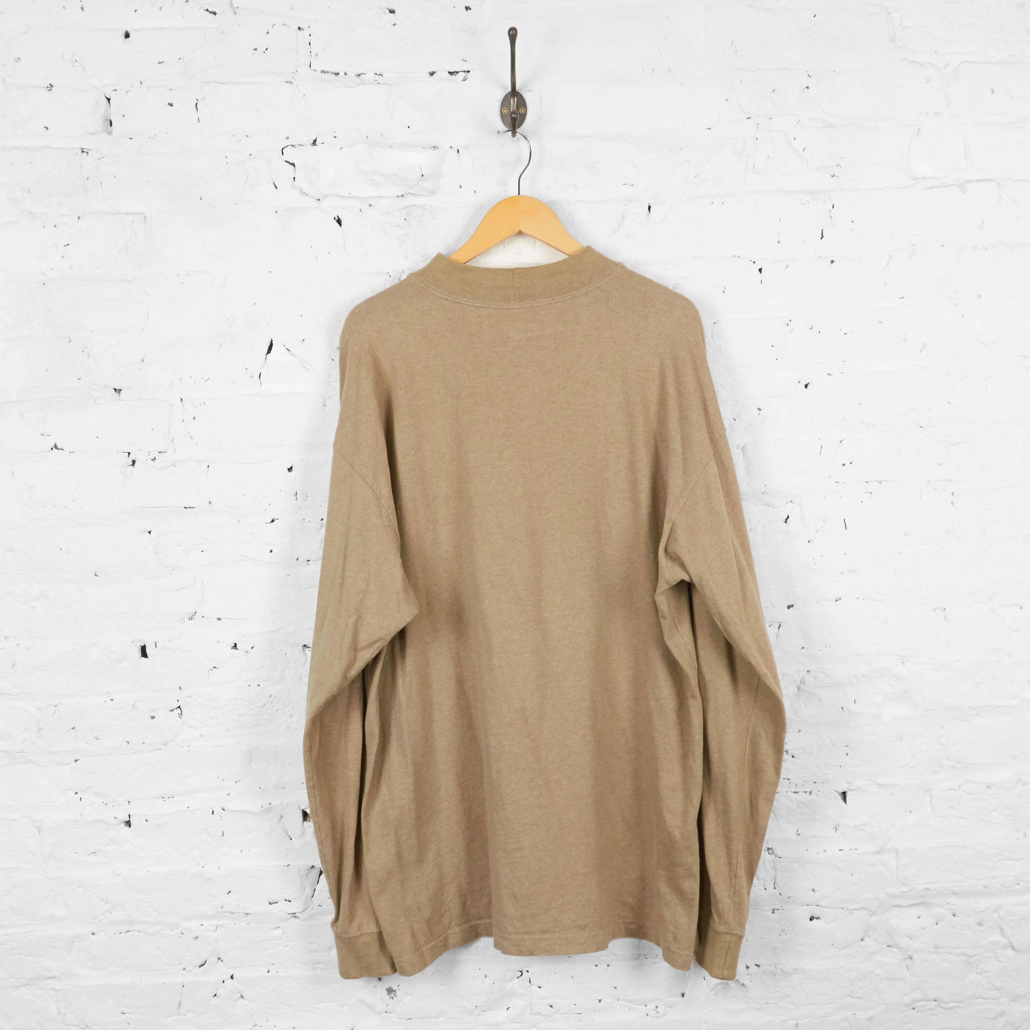 Vintage Carhartt Thick Long Sleeve T Shirt - Beige - XXL