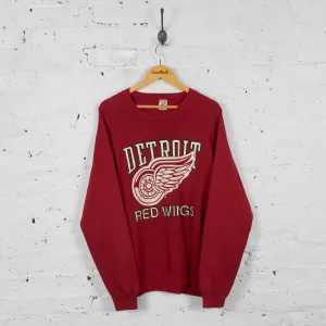 Vintage Detroit Red Wings Ice Hockey Sweatshirt - Red - XXL