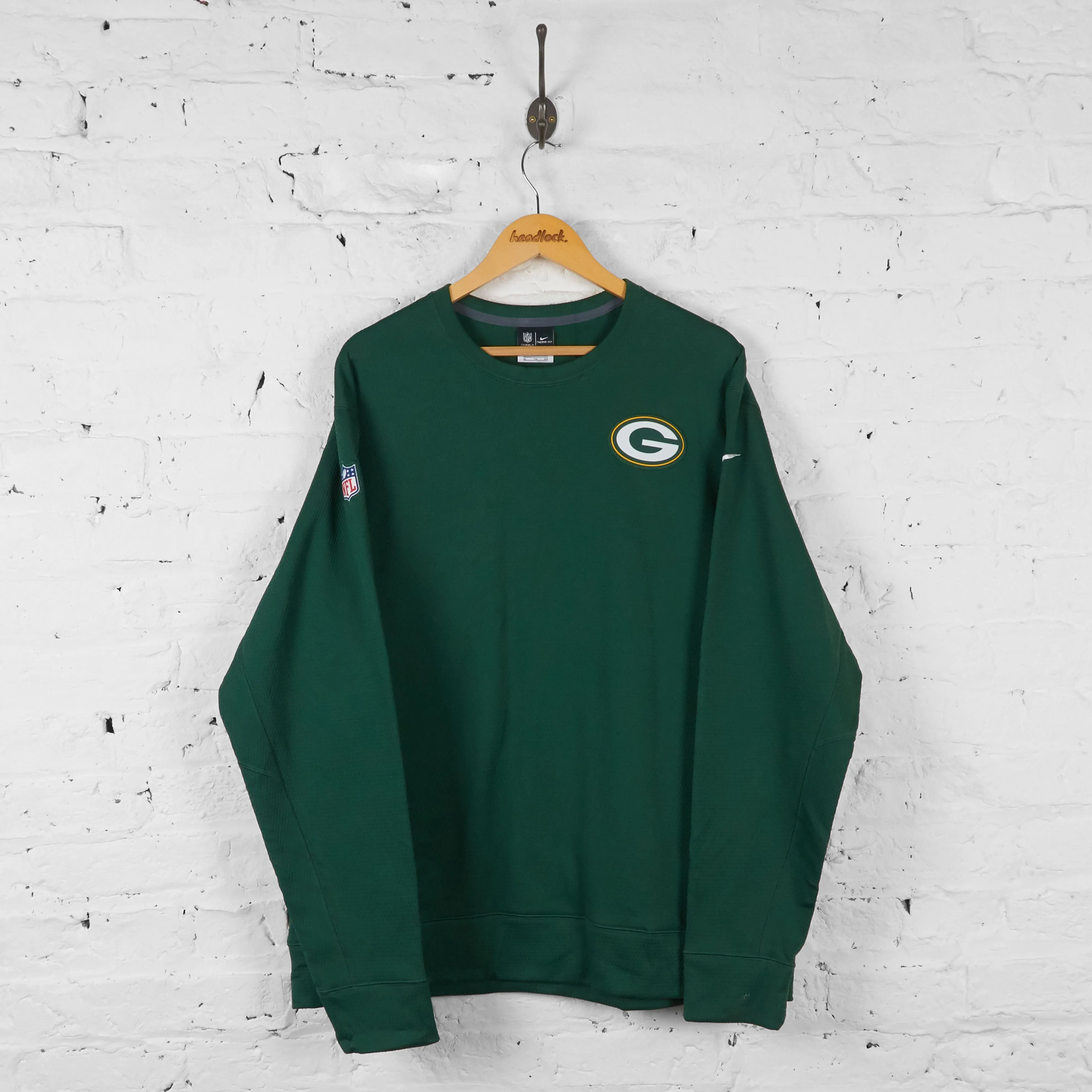 Vintage Green Bay Packers Therma Fit Sweatshirt - Green - XL