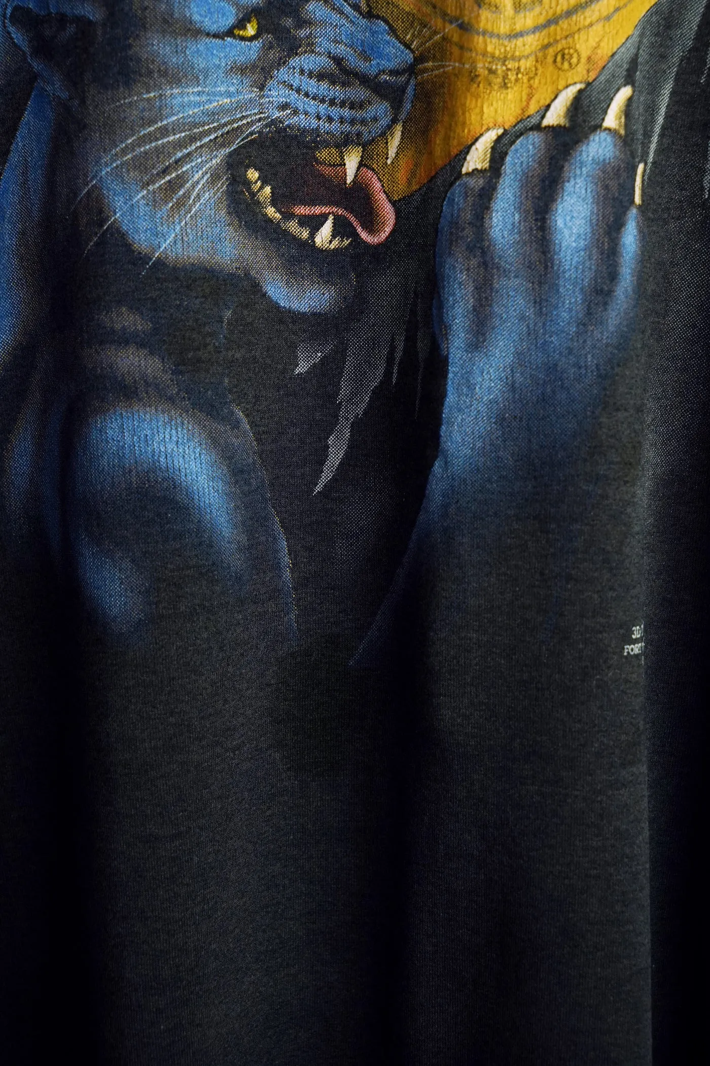 Vintage Harley - 3d Emblem Panther Faded Black Tee - 2XLarge