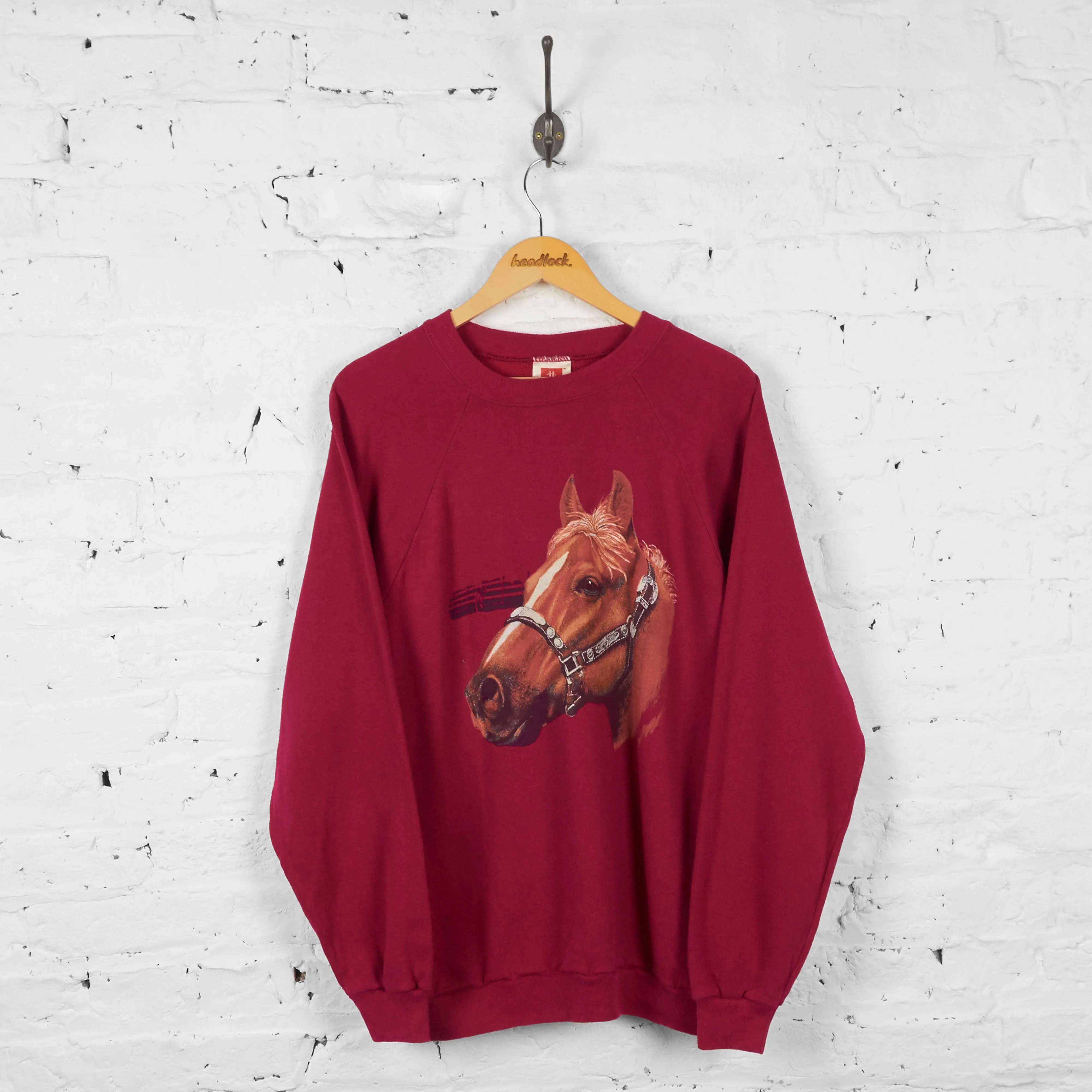 Vintage Horses Sweatshirt - Red - XL