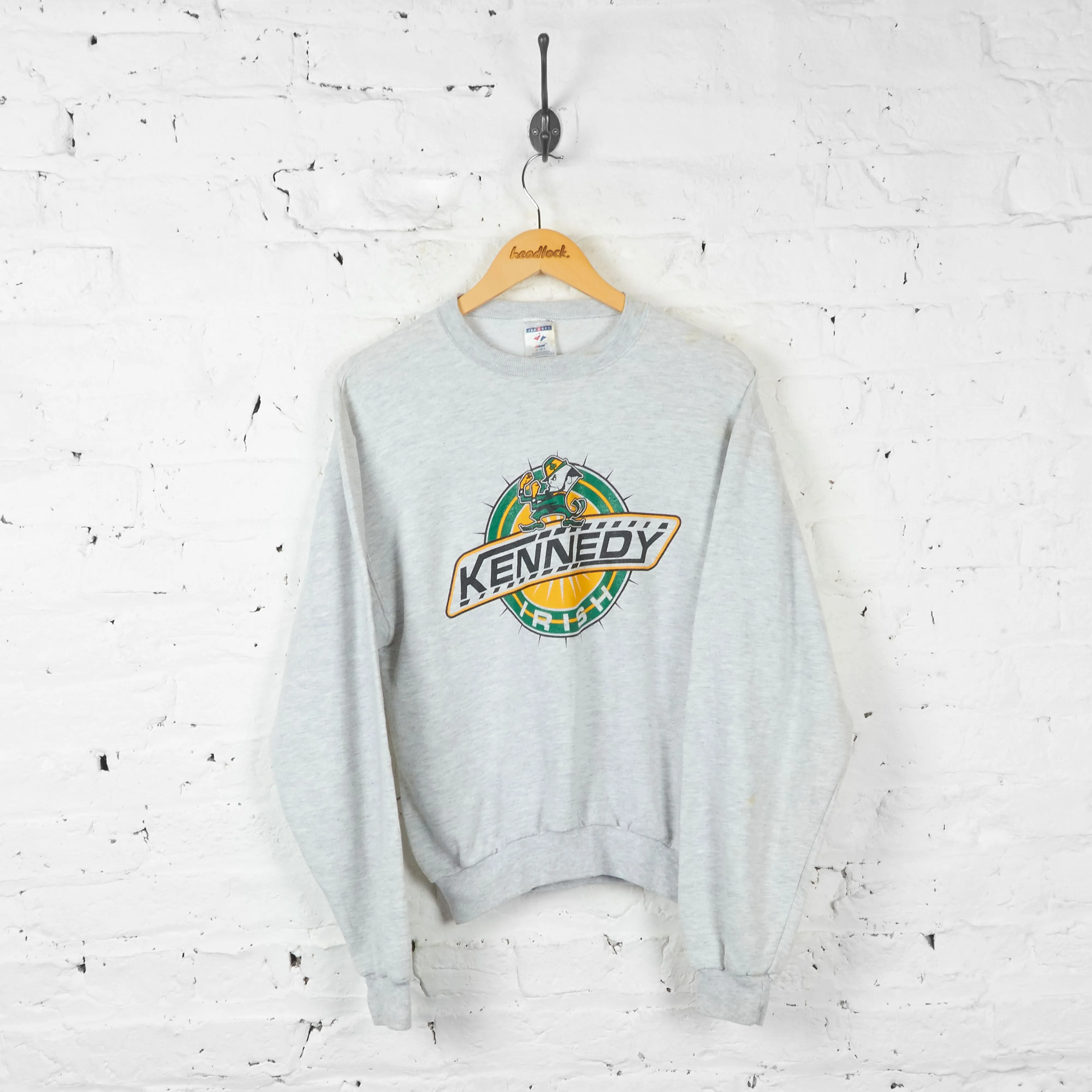 Vintage Kennedy Fighting Irish Sweatshirt - Grey - S