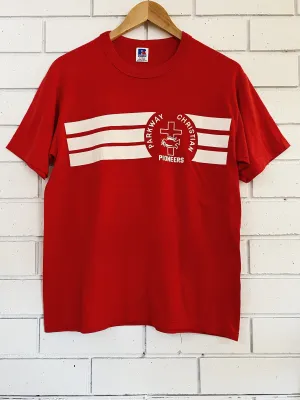Vintage Tourist Tee - Parkway Christian Red Tee - Small