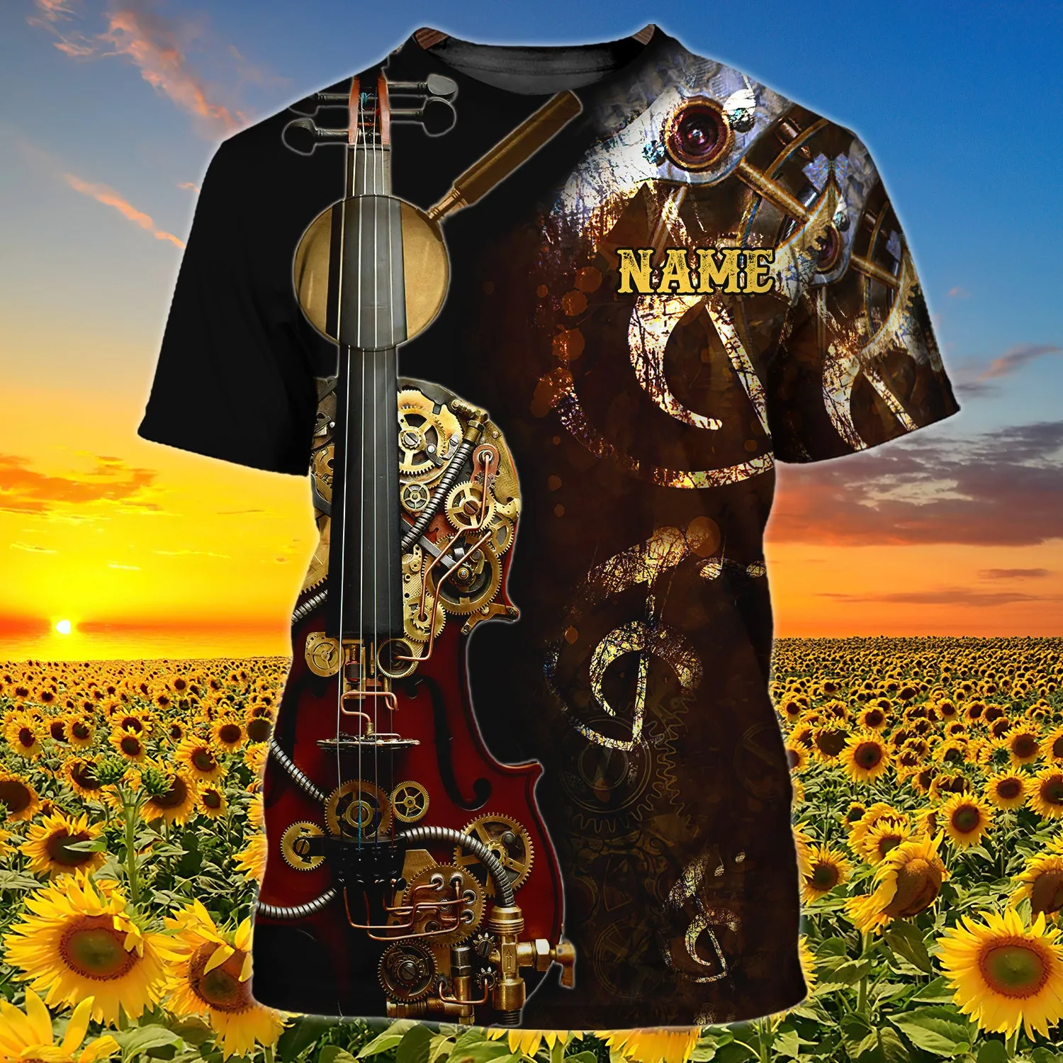 Violin Vintage - Personalized Name 3D T Shirt - Nt168 - Ct110