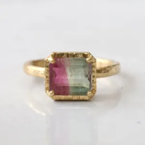 Watermelon tourmaline ring