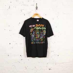 We Be Jazzin Mardi Gras New Orleans T Shirt - Black - L