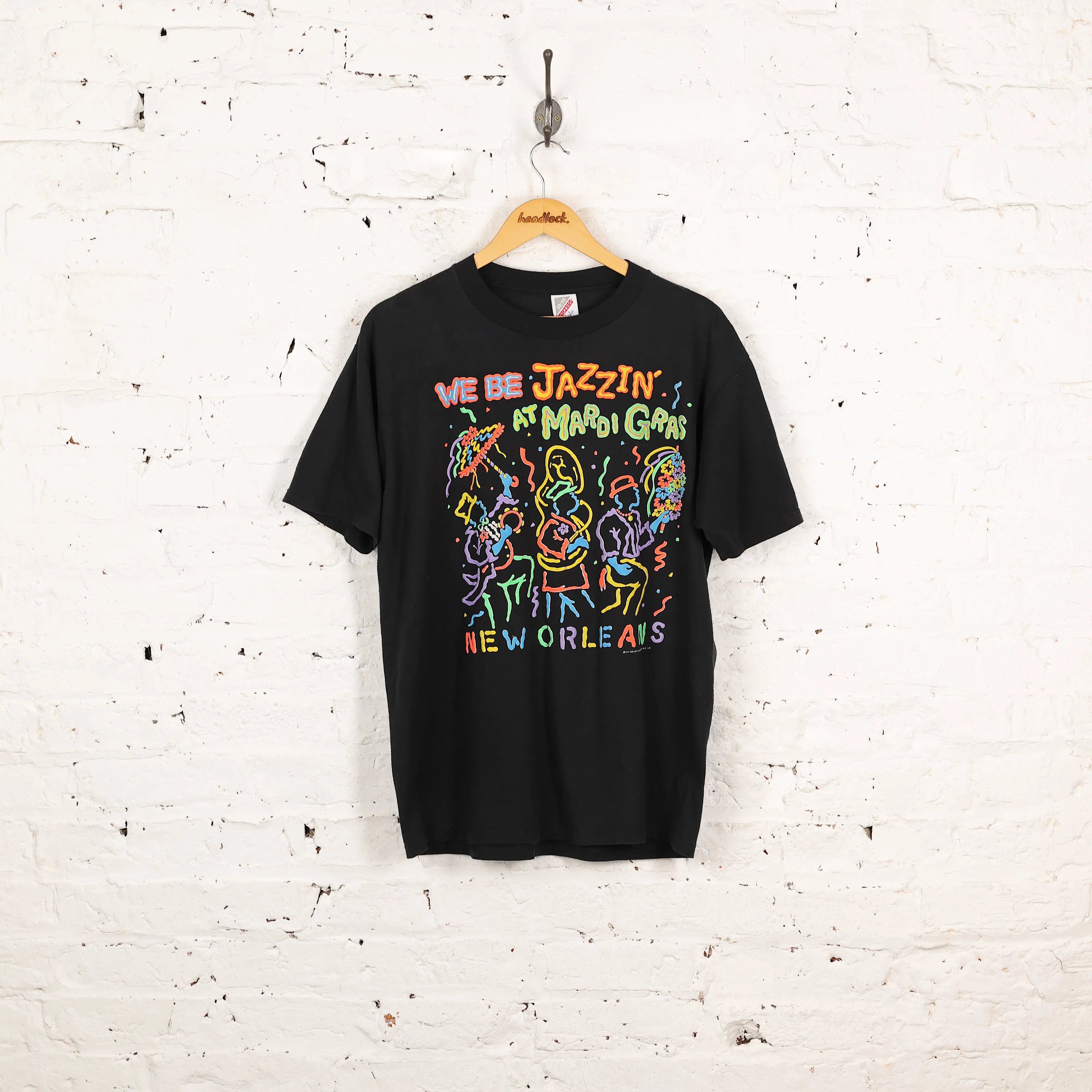We Be Jazzin Mardi Gras New Orleans T Shirt - Black - L