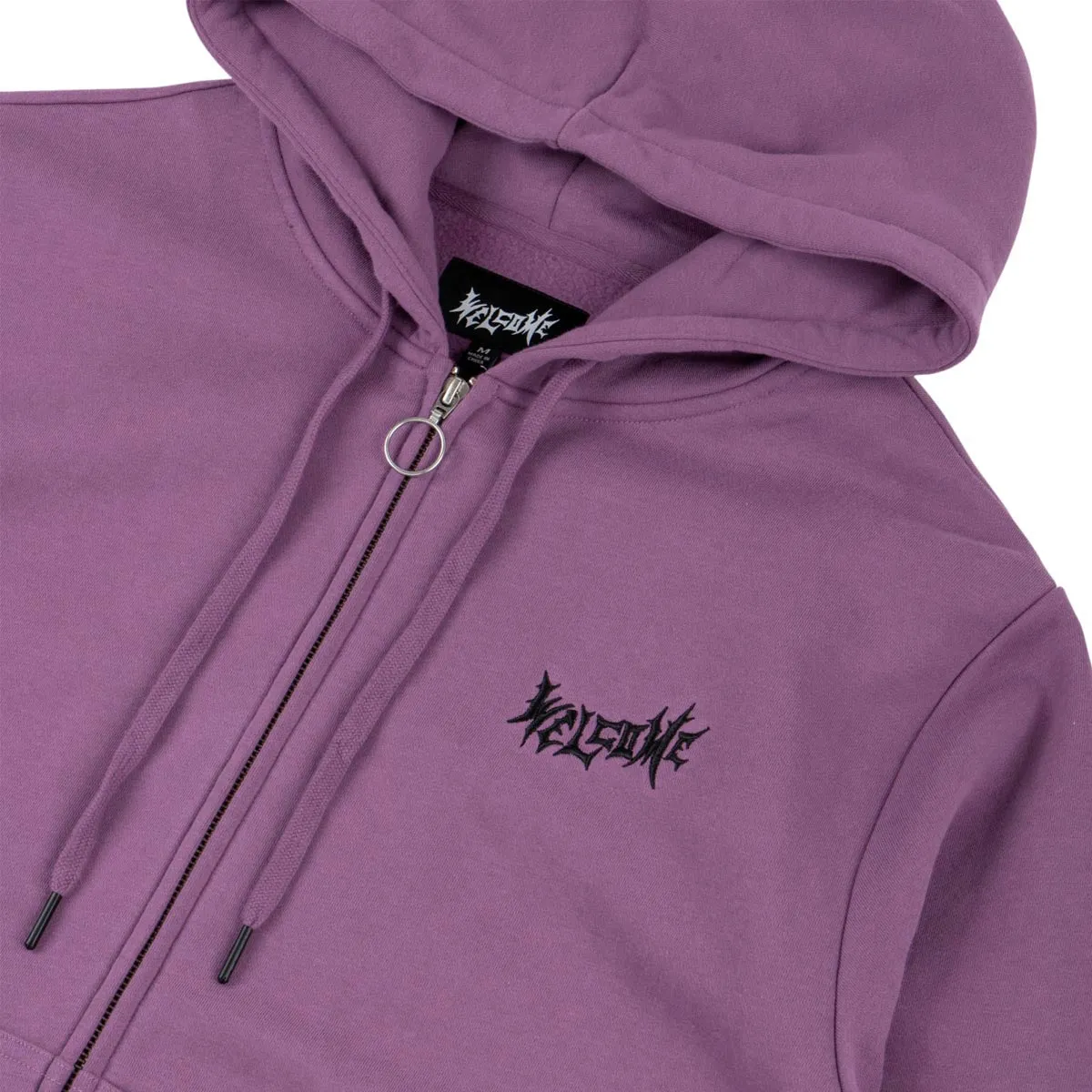 Welcome - Balance Embroidered Zip Hoodie Berry