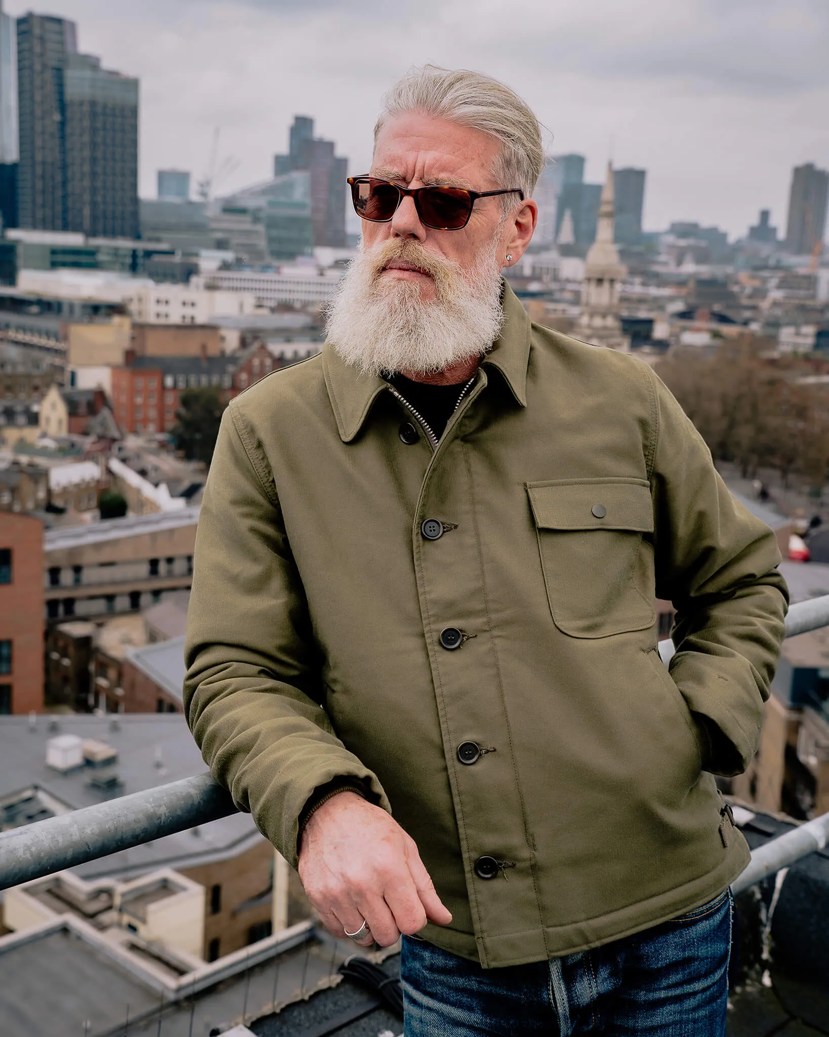 Whipcord A2 Deck Jacket - Olive Drab Green