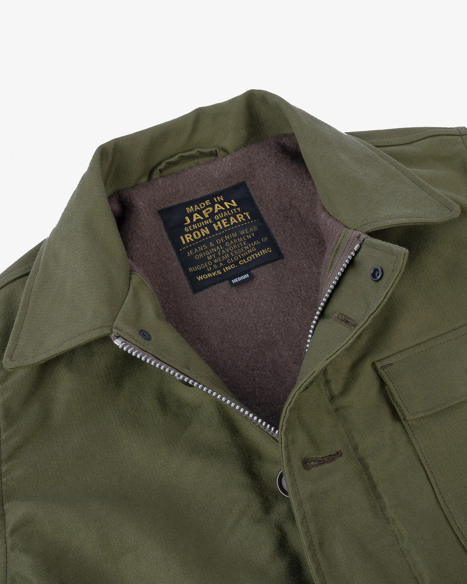 Whipcord A2 Deck Jacket - Olive Drab Green
