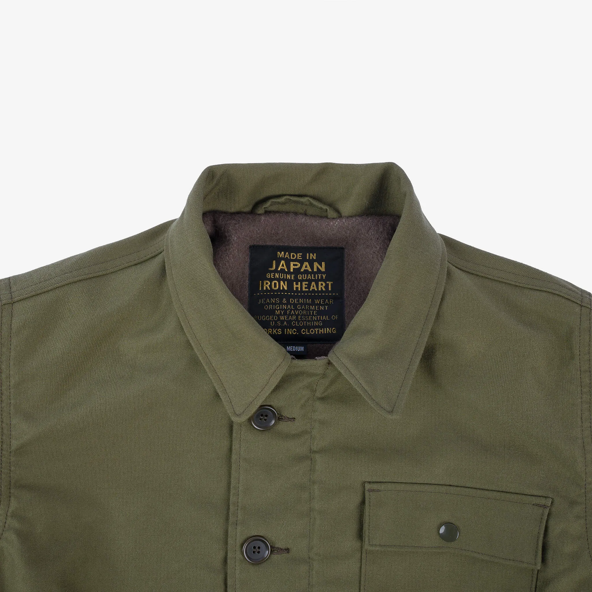 Whipcord A2 Deck Jacket - Olive Drab Green