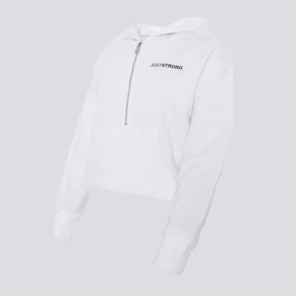 White 1/2 Zip Hoodie