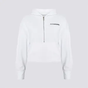 White 1/2 Zip Hoodie